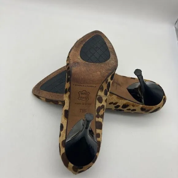 Donald J Pliner Calf Hair Cheetah Print Pump Size 7,5M Made in Spain