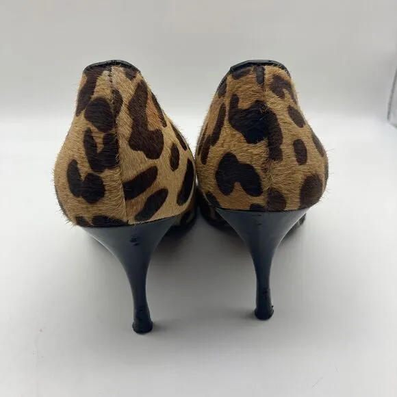 Donald J Pliner Calf Hair Cheetah Print Pump Size 7,5M Made in Spain