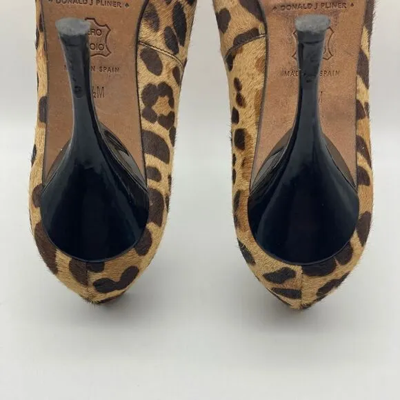 Donald J Pliner Calf Hair Cheetah Print Pump Size 7,5M Made in Spain
