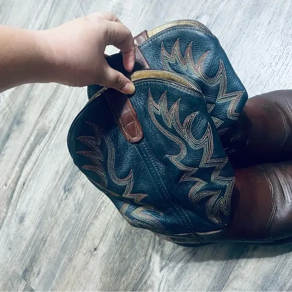 Double H Brown and Brown Cowboy Western Boots
