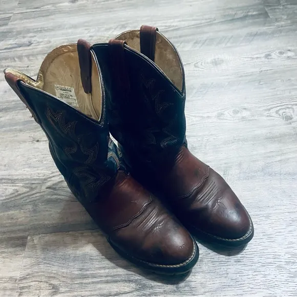 Double H Brown and Brown Cowboy Western Boots