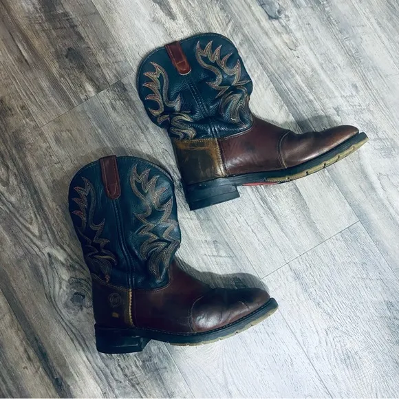Double H Brown and Brown Cowboy Western Boots