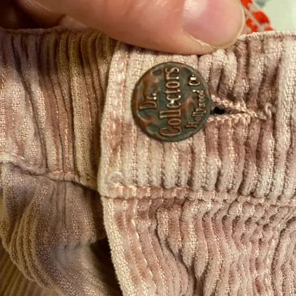 Dr Collectors Hollywood Teddy Corduroy Pants Dusty Rose Button Fly Streetwear