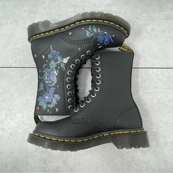 Dr Marten 1490 Mystic Garden Size 5 Floral Leather Mid-calf Boots NWOB