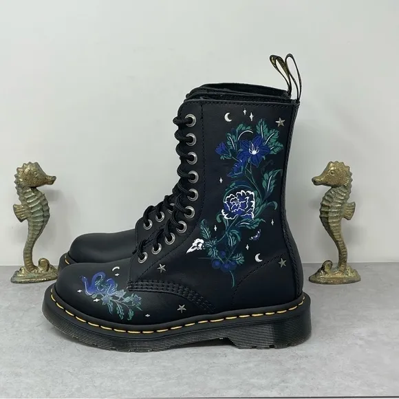 Dr Marten 1490 Mystic Garden Size 5 Floral Leather Mid-calf Boots NWOB