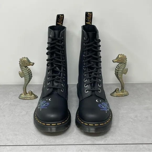 Dr Marten 1490 Mystic Garden Size 5 Floral Leather Mid-calf Boots NWOB
