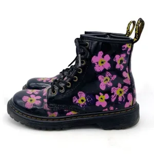 Dr. Martens 1460J 8-Eye Combat Boot Pansey Fayre Floral Leather Girls Size 2 US