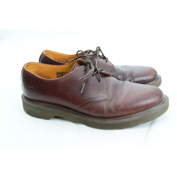 Dr. Martens 1461 Leather Cherry Red Oxford Slip Resistant Shoes Men Sz 9