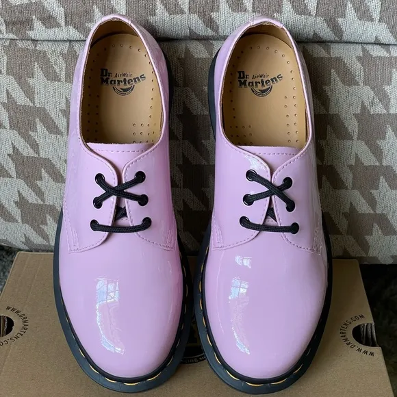 Dr. Martens 1461 Pale Pink Patent Lamper Oxford Shoes