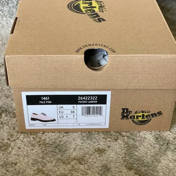 Dr. Martens 1461 Pale Pink Patent Lamper Oxford Shoes