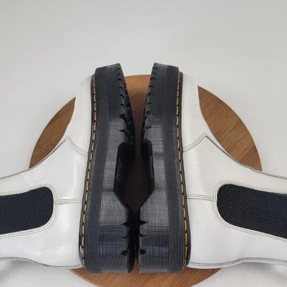 Dr Martens 2976 Quad Boots White Platform Leather Chelsea Docs Women's 8 Men's 7
