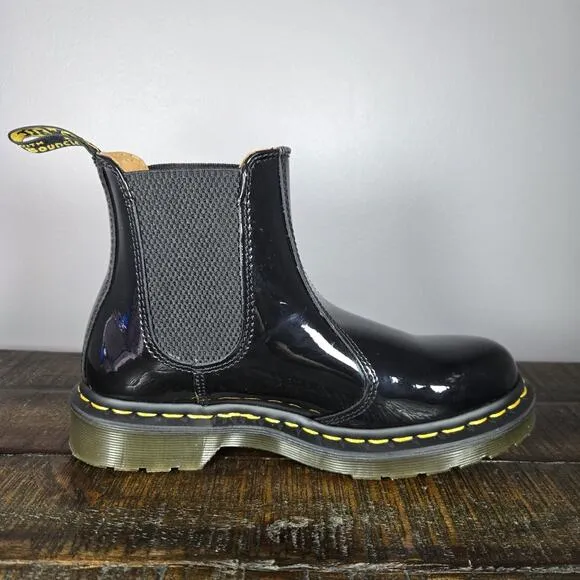 Dr Martens 2976 Womens Size 6 Glossy Patent Leather Chelsea Boots Black
