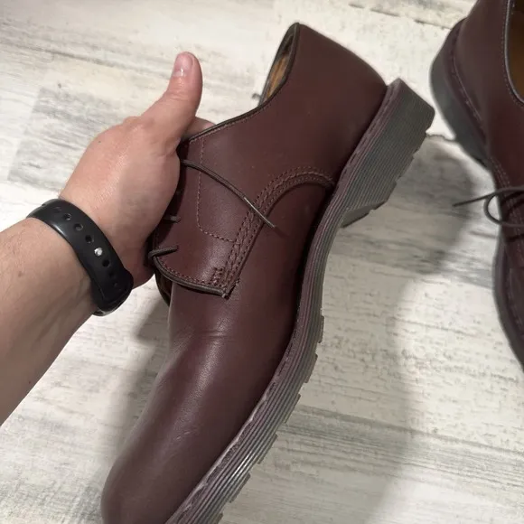 Dr. Martens AW501 Slip Resistant Leather Lace-Up Oxford Shoes Brown Size 11