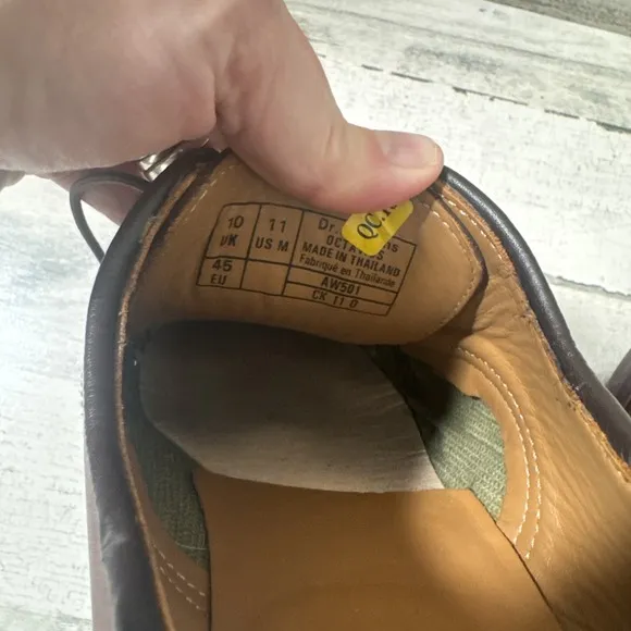 Dr. Martens AW501 Slip Resistant Leather Lace-Up Oxford Shoes Brown Size 11