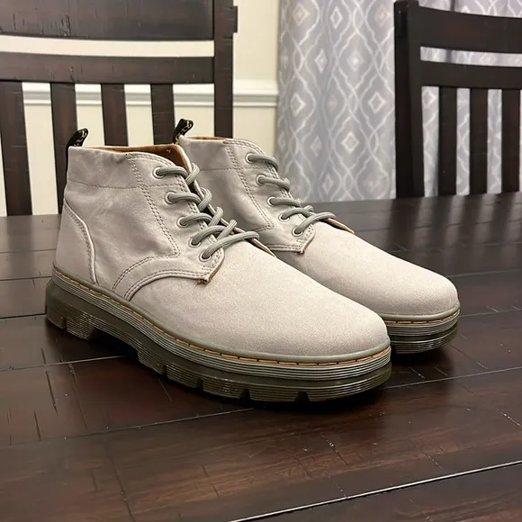 Dr Martens Bonny Mid grey canvas Boots new 22053053 Mens Size 12