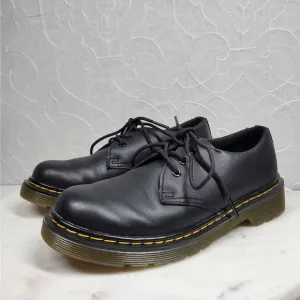Dr Martens Derby Shoes Kids 2 Black Leather Lace Up Chunky