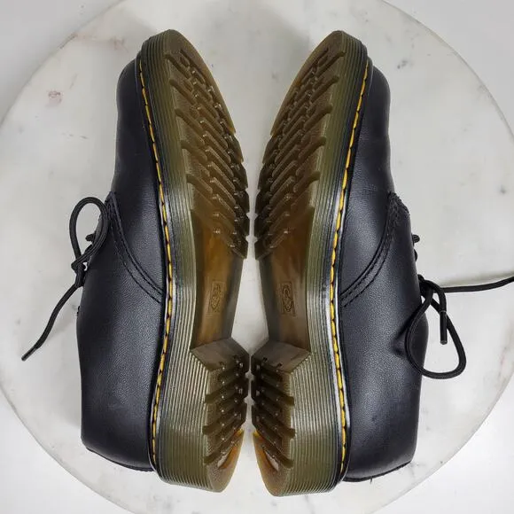 Dr Martens Derby Shoes Kids 2 Black Leather Lace Up Chunky