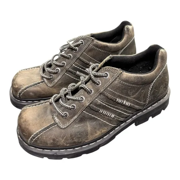 Dr. Martens Drake Brown Leather Casual Shoes Y2K Mens Size 11 Buckle Chunky