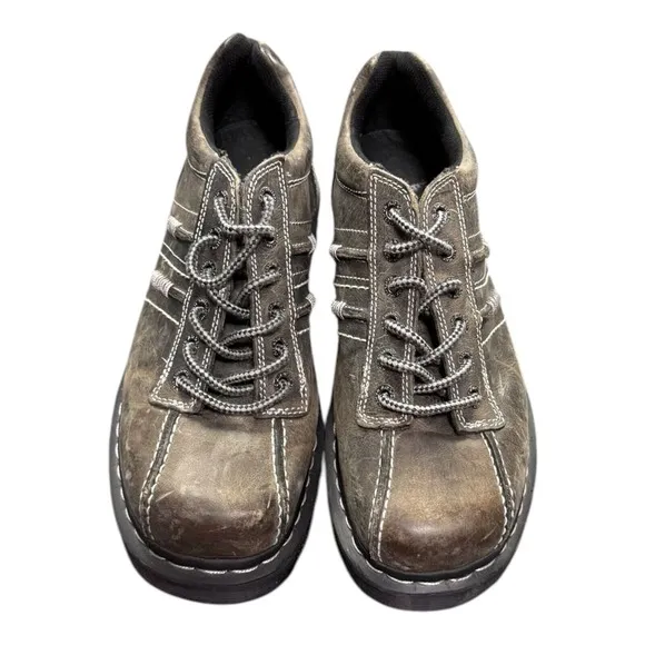 Dr. Martens Drake Brown Leather Casual Shoes Y2K Mens Size 11 Buckle Chunky
