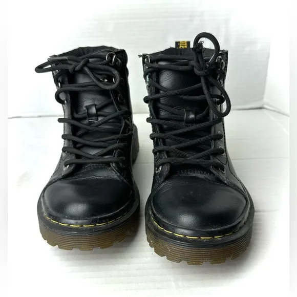 Dr Martens Foara Mid Top Leather Boots Black Chunky Platform Women's Size 5