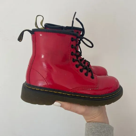 Dr. Marten's Girl's Red Lace Up Boots Size 13