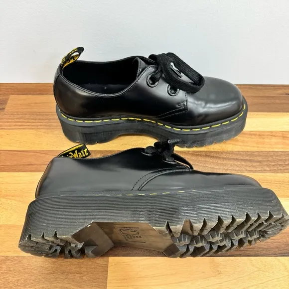 {Dr. Martens} Holly Leather Platform Oxfords chunky Leather Womens Sz US 10 L