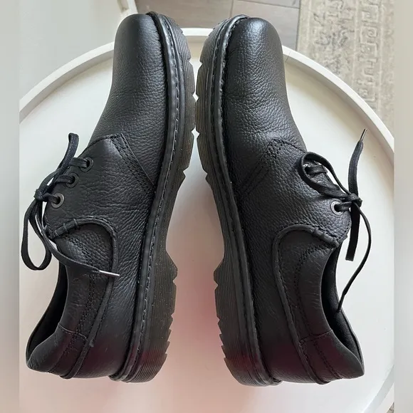 Dr. Martens Industrial Hampshire Black Leather Oxford Shoes Slip Resista…
