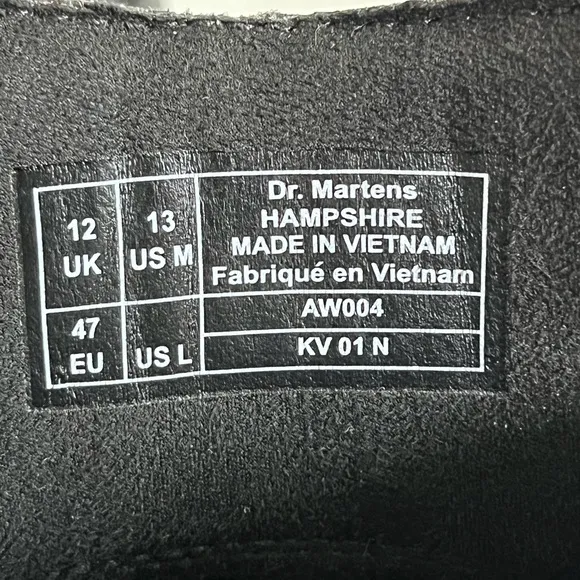 Dr. Martens Industrial Hampshire Black Leather Oxford Shoes Slip Resista…
