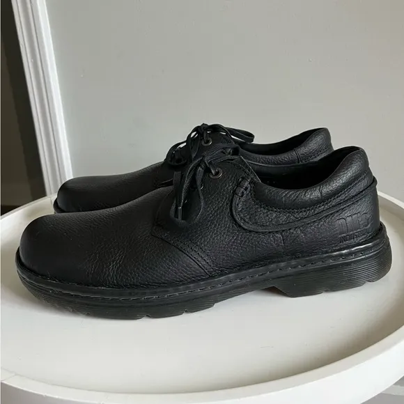 Dr. Martens Industrial Hampshire Black Leather Oxford Shoes Slip Resista…