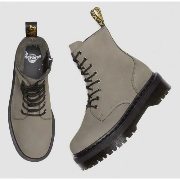 Dr Martens Jadon Milled Nubuck Wp Nickel Gray