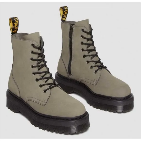 Dr Martens Jadon Milled Nubuck Wp Nickel Gray