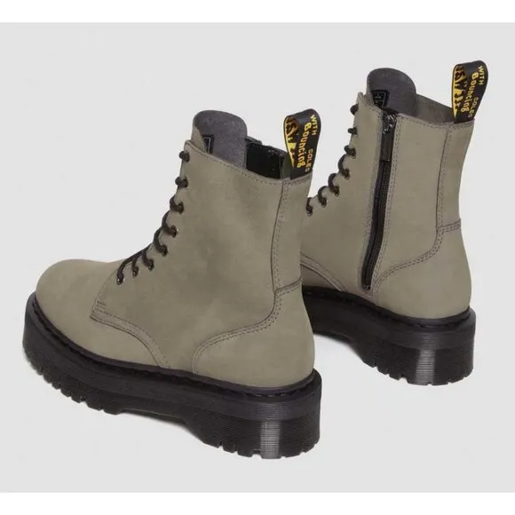 Dr Martens Jadon Milled Nubuck Wp Nickel Gray