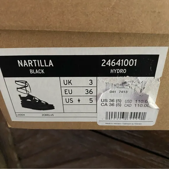 Dr Martens 'Nartilla' Black Leather Sandals Women’s 5 Black