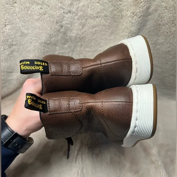 Dr Martens Rigal Leather Mid Boots AirWair Brown Womens US size 6