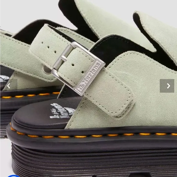 Dr Martens Sage zebzag platform mules Green Suede Slip-On Shoes