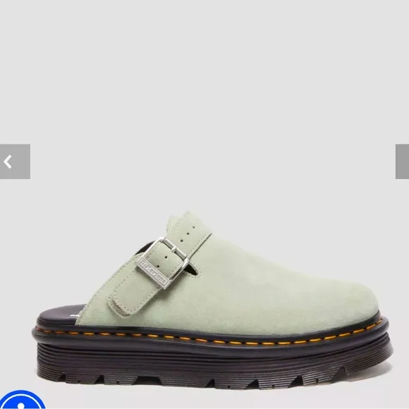 Dr Martens Sage zebzag platform mules Green Suede Slip-On Shoes