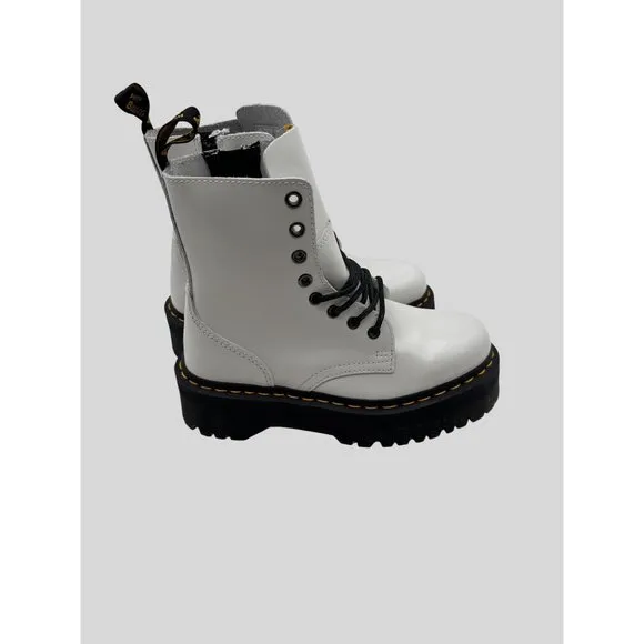 Dr. Martens SIZE 6 Jadon White Platform Boots  Combat Lace-Up Chunky Sole