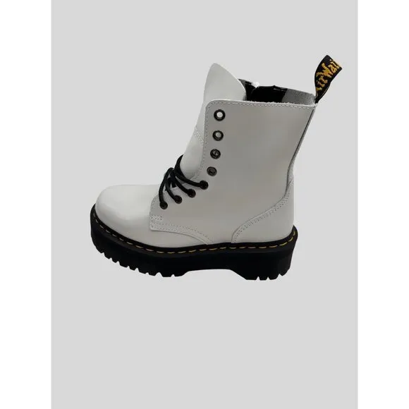 Dr. Martens SIZE 6 Jadon White Platform Boots  Combat Lace-Up Chunky Sole