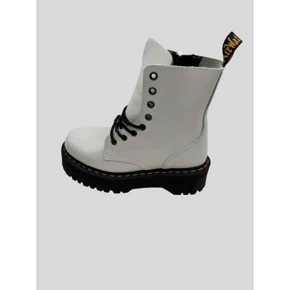 Dr. Martens SIZE 6 Jadon White Platform Boots  Combat Lace-Up Chunky Sole