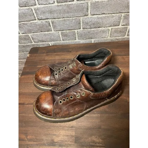 Dr. Martens Unisex Brown Leather Oxford Loafers Size 10 Casual Shoes