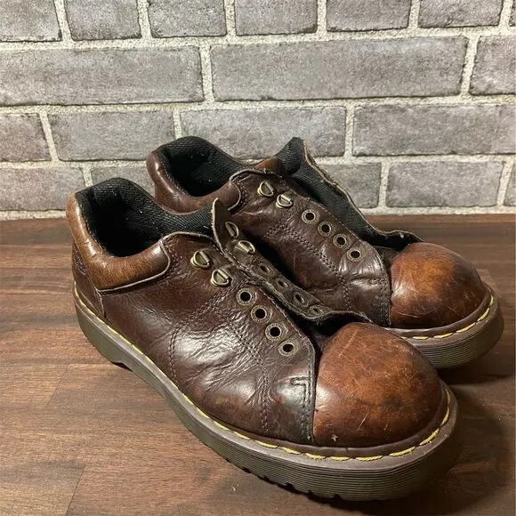 Dr. Martens Unisex Brown Leather Oxford Loafers Size 10 Casual Shoes