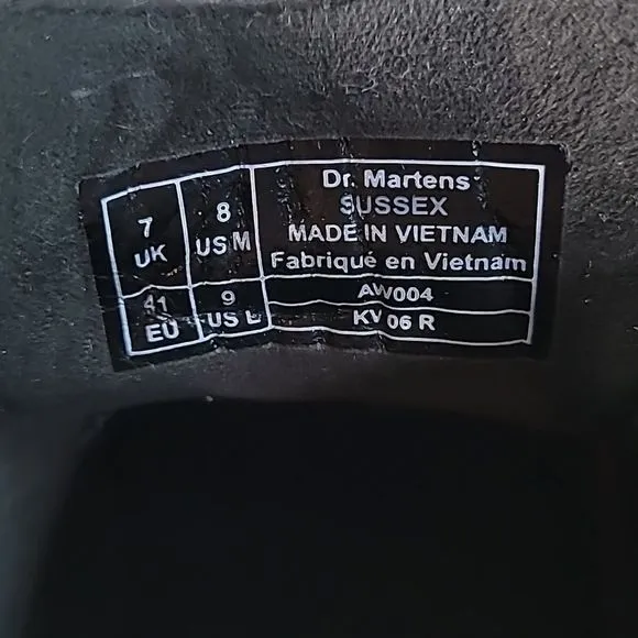 Dr. Martens Industrial SUSSEX Black Leather 3i Chukka Work Boots W9 M8 UK‎ 7