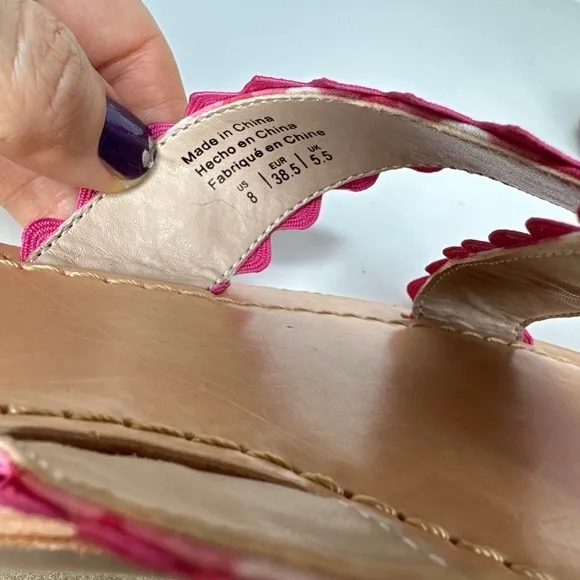 Draper James Womens Piper Sandals Shoes Slides Gingham Criss Cross Picnic Pink 8