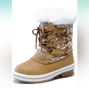DREAM PAIRS Girls Mid-Calf Winter Snow Boots for Little Kids/Big Kids Size 10