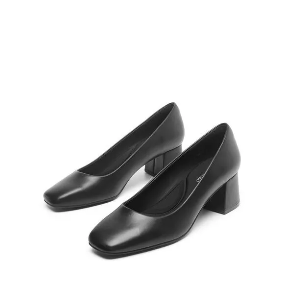 Dream Pairs Women's Low Chunky Heels Square Toe Pumps Comfortable Slip On Dress