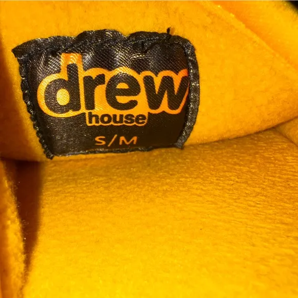 Drew House × Justin Bieber Mascot Slippers in Golden Yellow size S/M Unisex