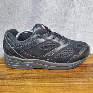 Drew Shoes Women 11.5 Extra Wide Black Leather Flare Orthopedic Walking Sneakers