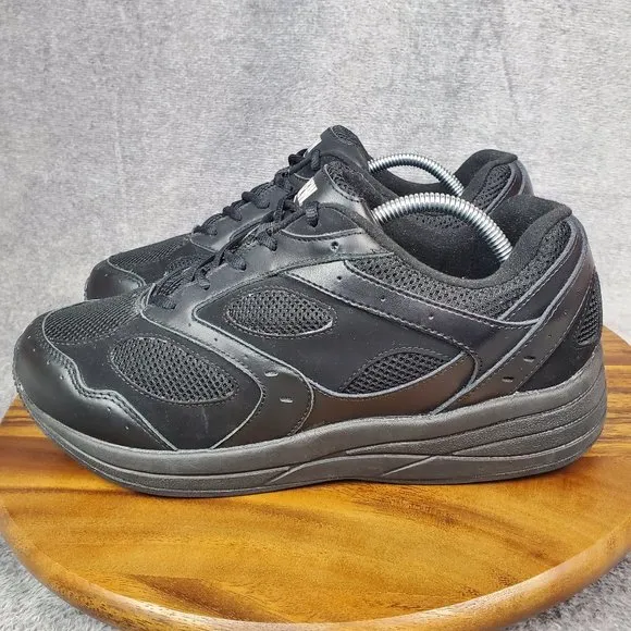 Drew Shoes Women 11.5 Extra Wide Black Leather Flare Orthopedic Walking Sneakers