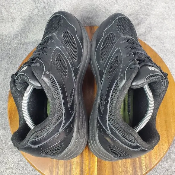 Drew Shoes Women 11.5 Extra Wide Black Leather Flare Orthopedic Walking Sneakers
