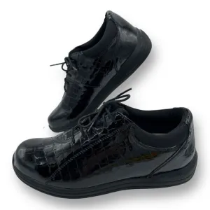 DREW TULIP Black Patent Lace-Up Double Orthotic Therapeutic Diabetic Shoes Sz 9M
